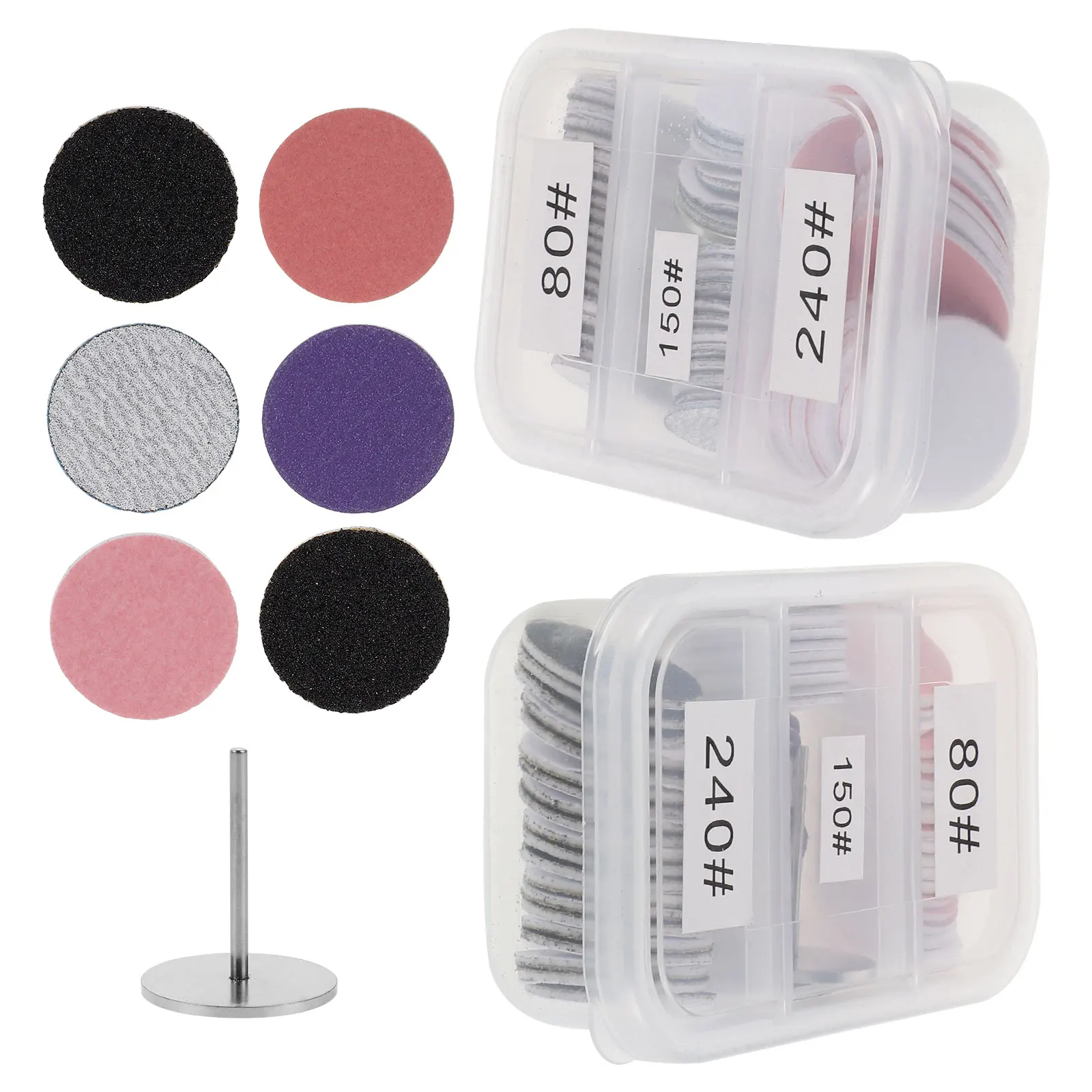 2セットプロフェッショナルネイルドリルサンドペーパーディスク25mm交換パッドマニキュアペディキュア角質除去ネイルバフ研磨