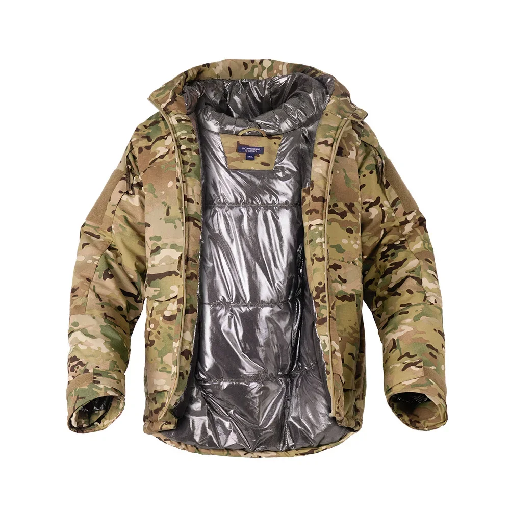 

Men's Heat Reflective Tactical Jacket Winter Camo Windproof Outdoor Warm Thermal Windbreaker Training Hiking Hunting Hooded Coat