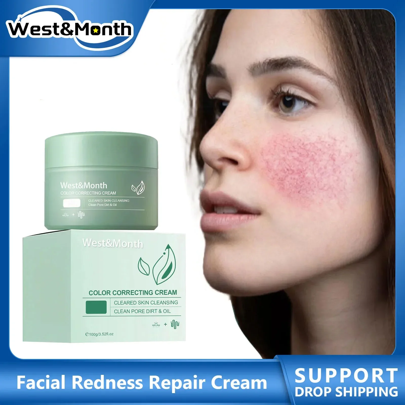 Redness Repair Cream Relieve Sunburn Improve Dullness Whitening Skin Tone Corrector Strengthen Sensitive Anti Dark Spots Lotion