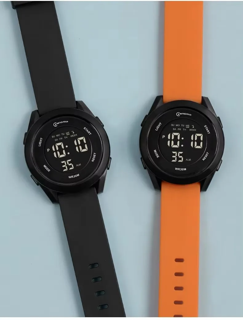 

Black Digital Tactical Watch for Men Waterproof LED Military Wristwatch with Stopwatch Outdoor Watches for Teenagers