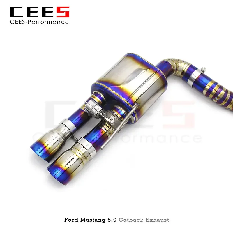 CEES Tuning Exhaust Pipes for Ford Mustang 5.0L 2011-2023 High Performance Catback Exhaust System Muffler with Valve view 4