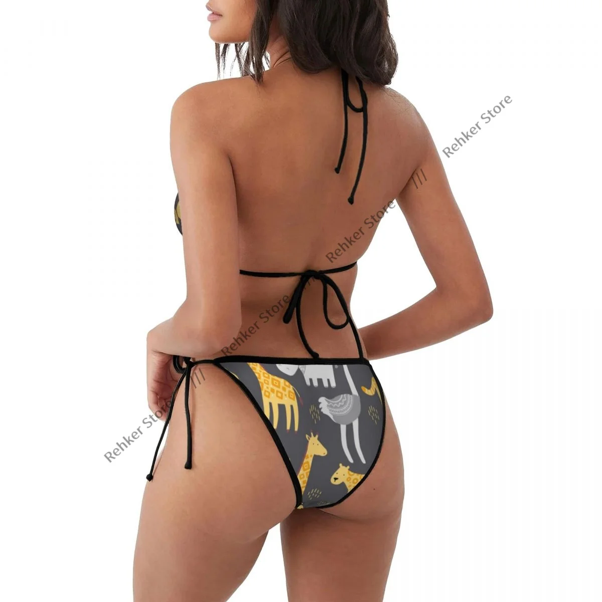 Sexy Bikini Cute African Zoo Animals Swimsuit Women Swimwear Set Bathing Suit Beach Wear - view 2