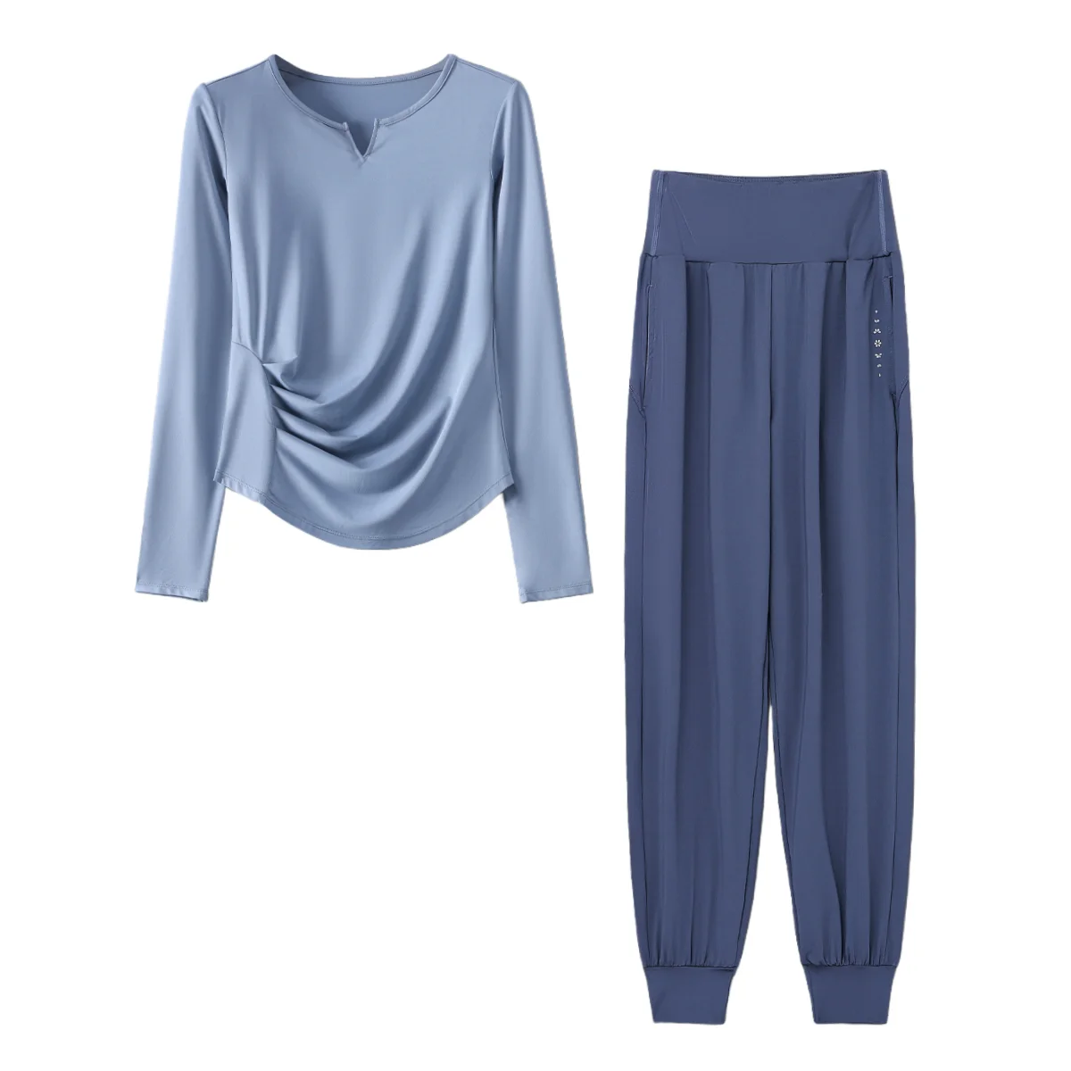 DRUR اليوغا الزي المرأة الخريف خفيفة الوزن سريعة الجافة مجموعة ملابس رياضية 2 قطعة تشغيل قميص رياضي السراويل تجريب الملابس ملابس اليوغا #3