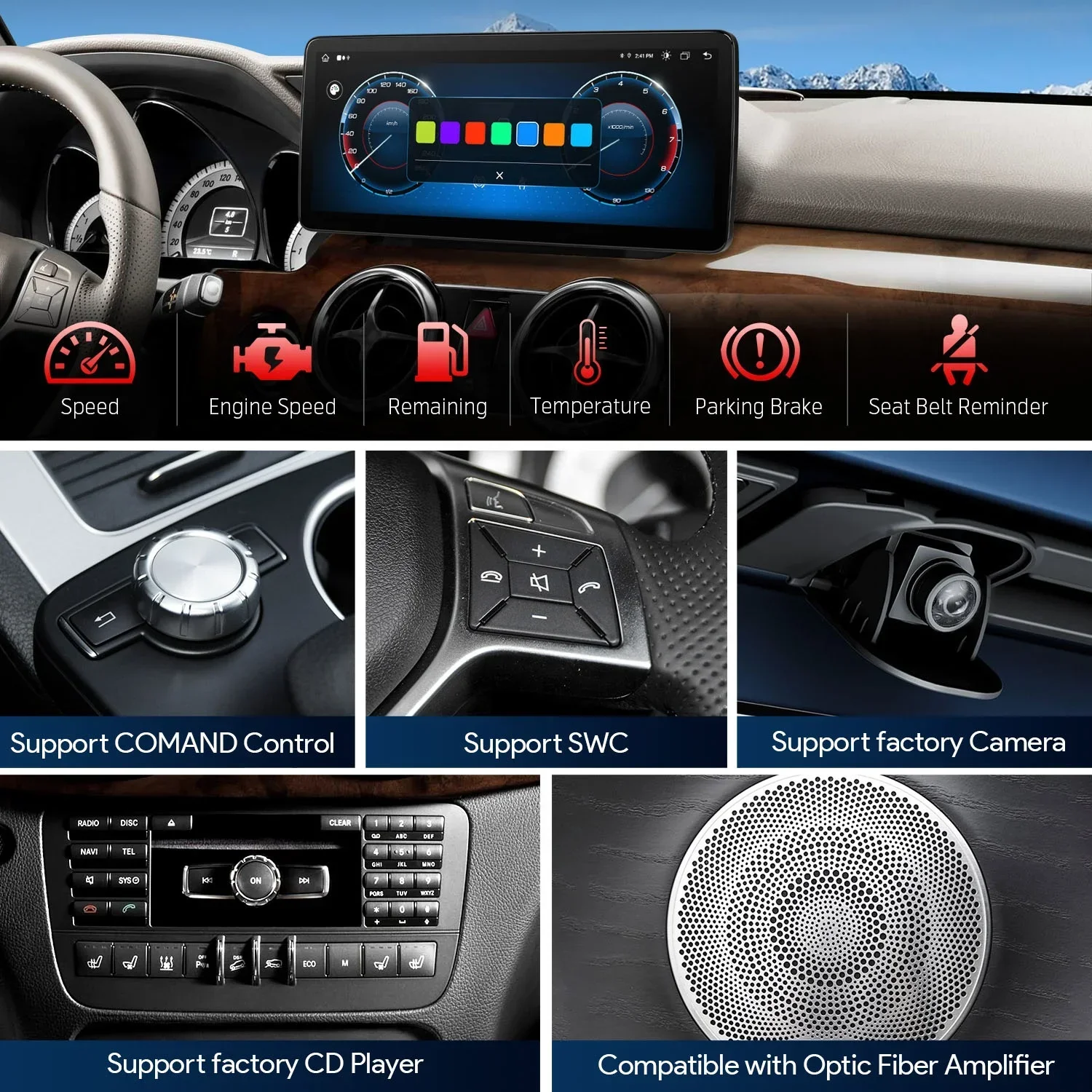 12,3 Zoll Android13 8Core Autoradio für Benzs GLK X204 Carplay Bildschirm Android Auto 4G LTE Multimedia Auto Player