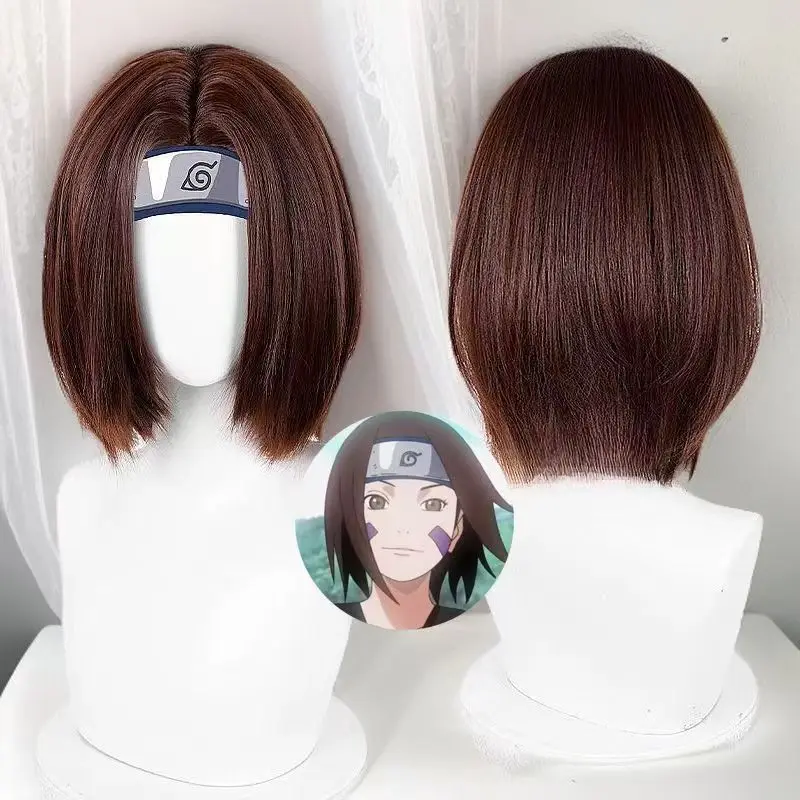 

Anime Nohara Rin cosplay wig High Quality Short auburn hair Synthetic Short Straight Wig Heat Resistant Fiber with Rose net