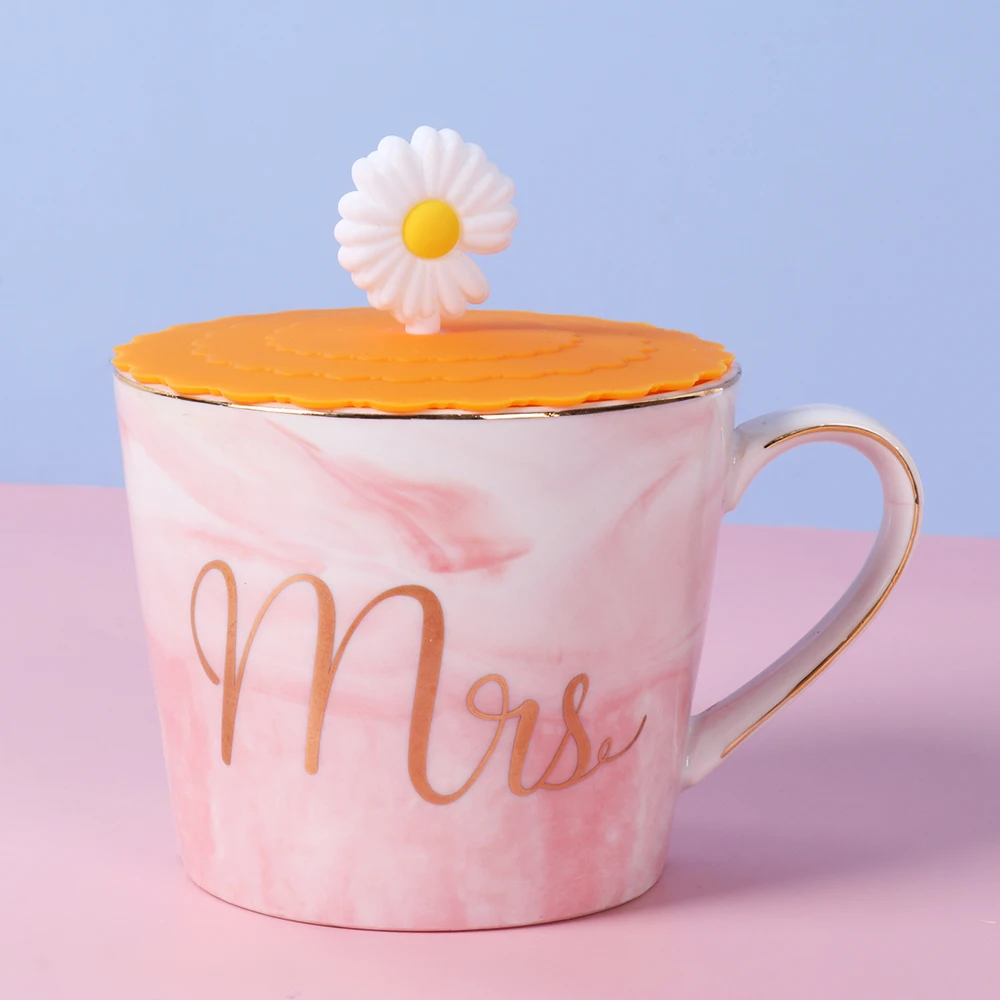 24 Colors 10cm Reusable Silicone Cup Cover Cute Seal Suction Cup Cover Dustproof Leakproof Tea Coffee Lids Cap Cup Accessories