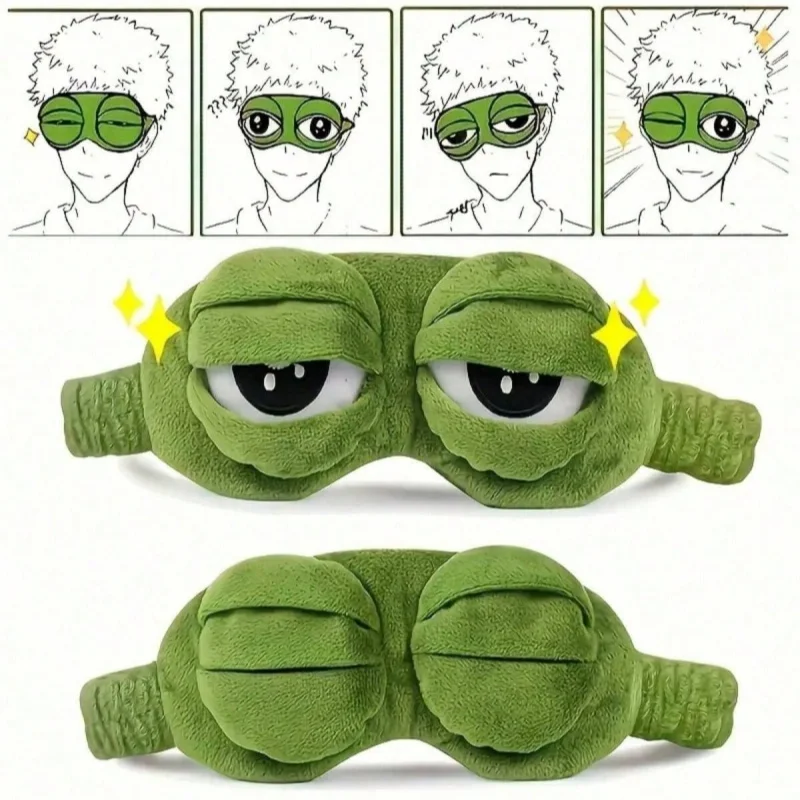 Kreative und lustige superweiche Frosch-Schlafmaske, alkoholfrei, für alle Hauttypen geeignet, perfekt für Reisen und Nickerchen – Detail 4