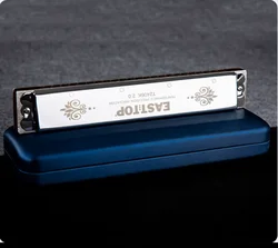 EASTTOP T2406K 24 Holes Tremolo Harmonica Key of C Tremolo Mouth Organ Harmonica for Adults Students Professionals