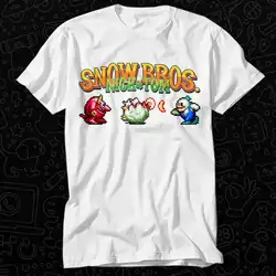 雪のbros-レトロなアーケードTシャツ,80sゲーム,8ビットピクセル,ヴィンテージ,音楽,最高の映画,oz137