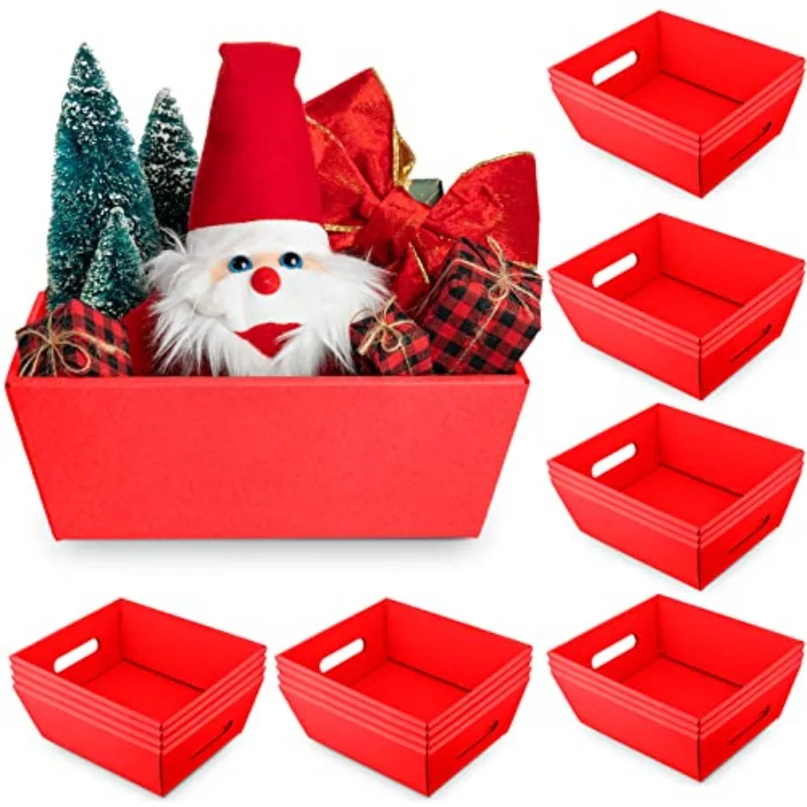 

20 шт. подарочных корзин для выпускников, 10x8 дюймов, пустые корзины из крафт-картона с ручками, оптовые пустые подарочные лотки-контейнеры для свадьбы