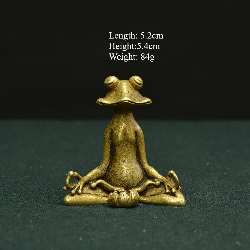 

Little Fairy/ Vintage Brass Frog Desktop Ornaments Solid Frog Lotus Incense Plug Tea Pet Crafts Statue Home Garden Decoration