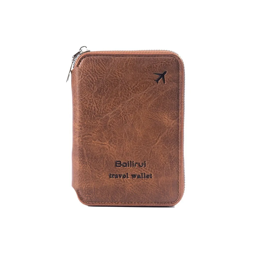 

Multi-functional Travel Passport Wallet Zipper RFID Anti-theft Passport Bag Large Capacity Waterproof Credit ID Card Holder