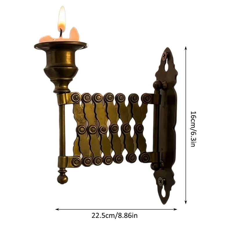 تمديد تفتق شمعة حامل ريفي الحائط توسيع تفتق شمعة الشمعدان توسيع زخارف معدنية ديكور