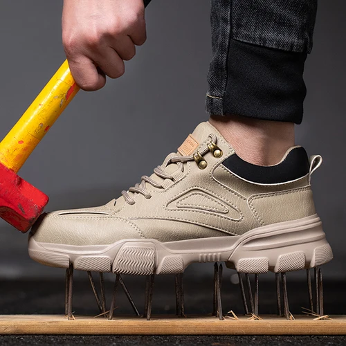 Imagen 2 del producto Zapatos de seguridad para hombre, zapatos de trabajo con punta de acero, antigolpes, antipinchazos, indestructibles, botas protectoras, botas tácticas