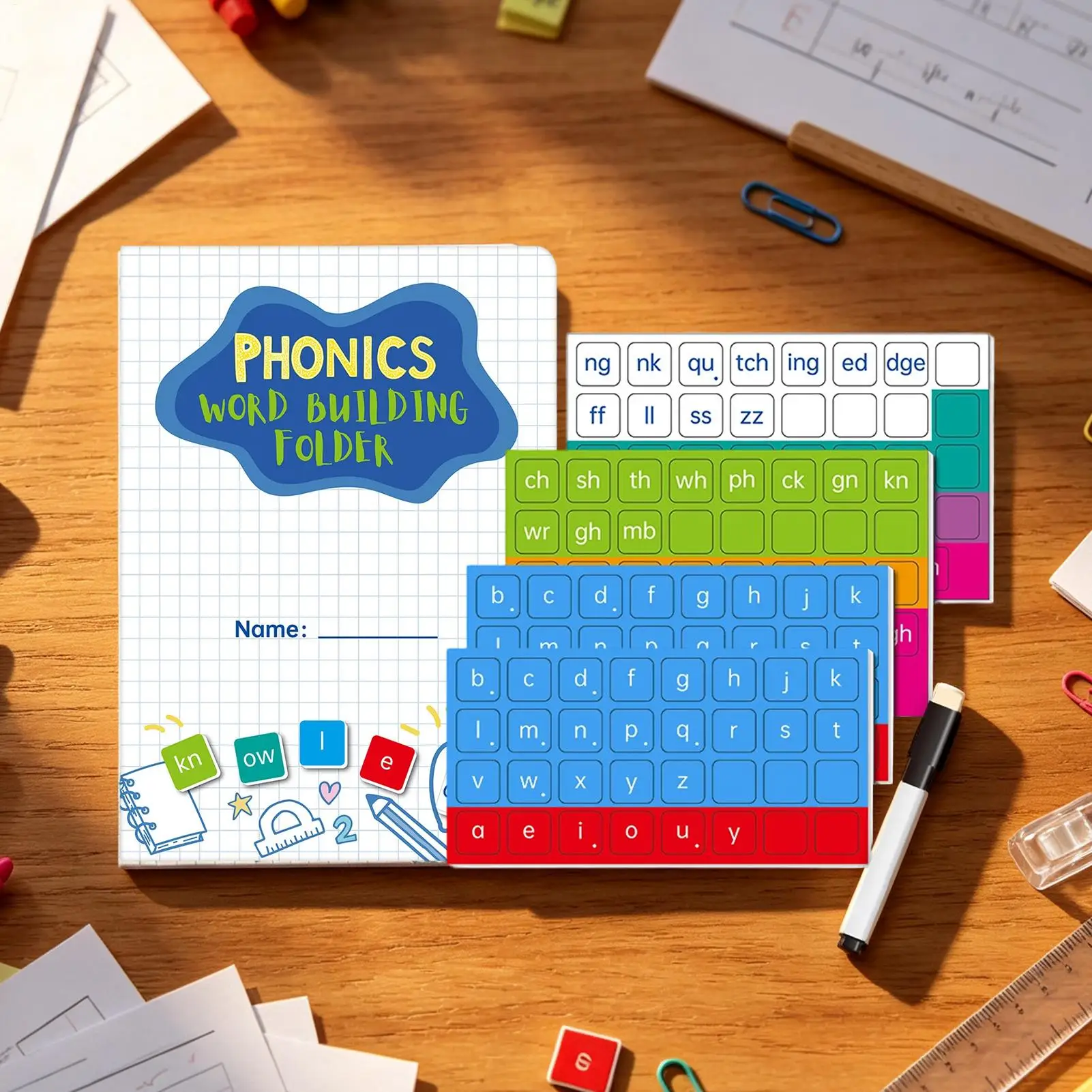 Letter Tiles For Phonics And Spelling Complete Magnetic Educational Interactive Learn To Read Phonics Games For Kids Boys view 3