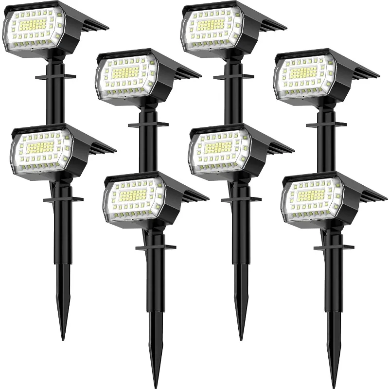 Solar Spot Lights Outdoor, [8 Pack/57 LED] 2-in-1 Solar Landscape Spotlights, 3 Modes IP65 Waterproof Dusk to Dawn Solar