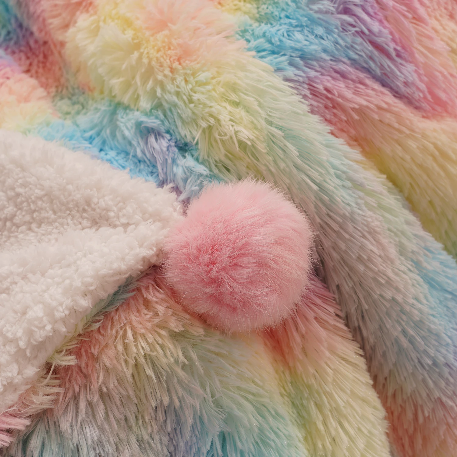 Super soft and comfortable rainbow blanket Winter Warm Blanket Home Bedspread sheet furry quilt for bed and sofa home decoration