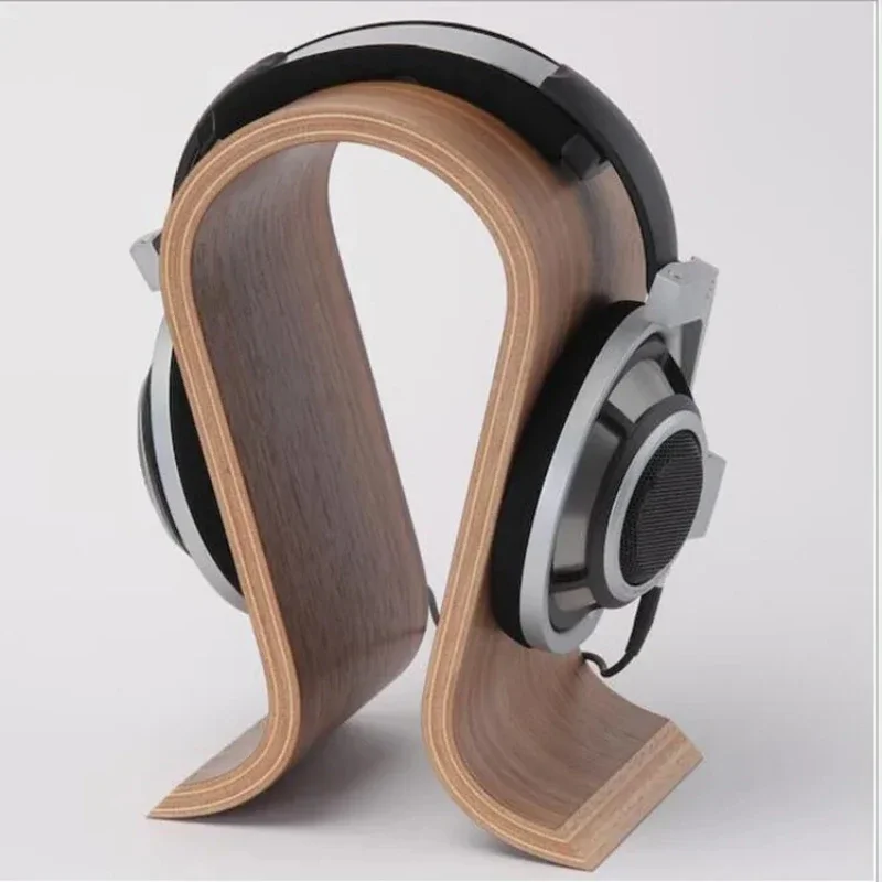 UShape Wooden Headset Stand  Universal Headphone Holder Hanger with Desk Display Shelf Suitable for Most OnEar Headphones