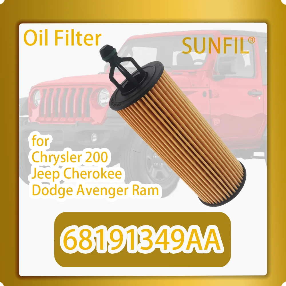 Oil Filter 68191349AA For Chrysler 200 Jeep Cherokee Dodge Avenger Ram 1500 Fiat Freemont Lancia Thema 3.2L / 3.6L Engine Guard