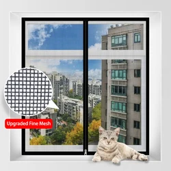 200 x 200cm Large Size Self-Adhesive Window Screen, Door Screen, Zipper Closure, Mosquito & Insect Proof, Dustproof & Breathable