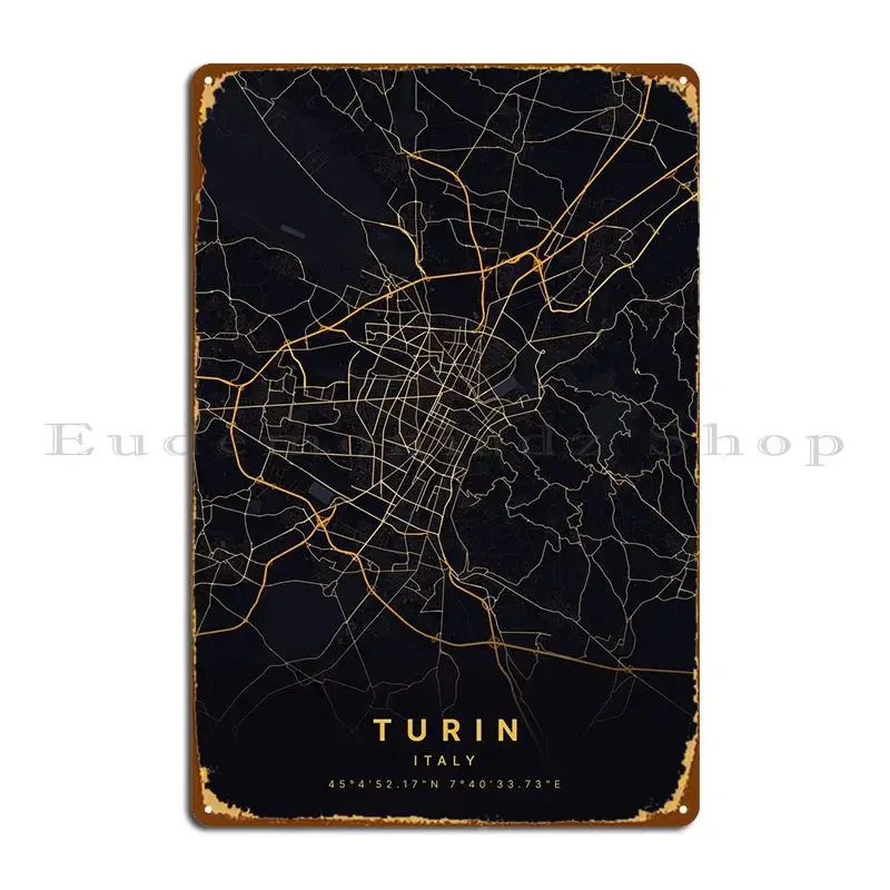 Turin Italy Metal Sign Painting Iron Create Customize Wall Decor Tin Sign Poster