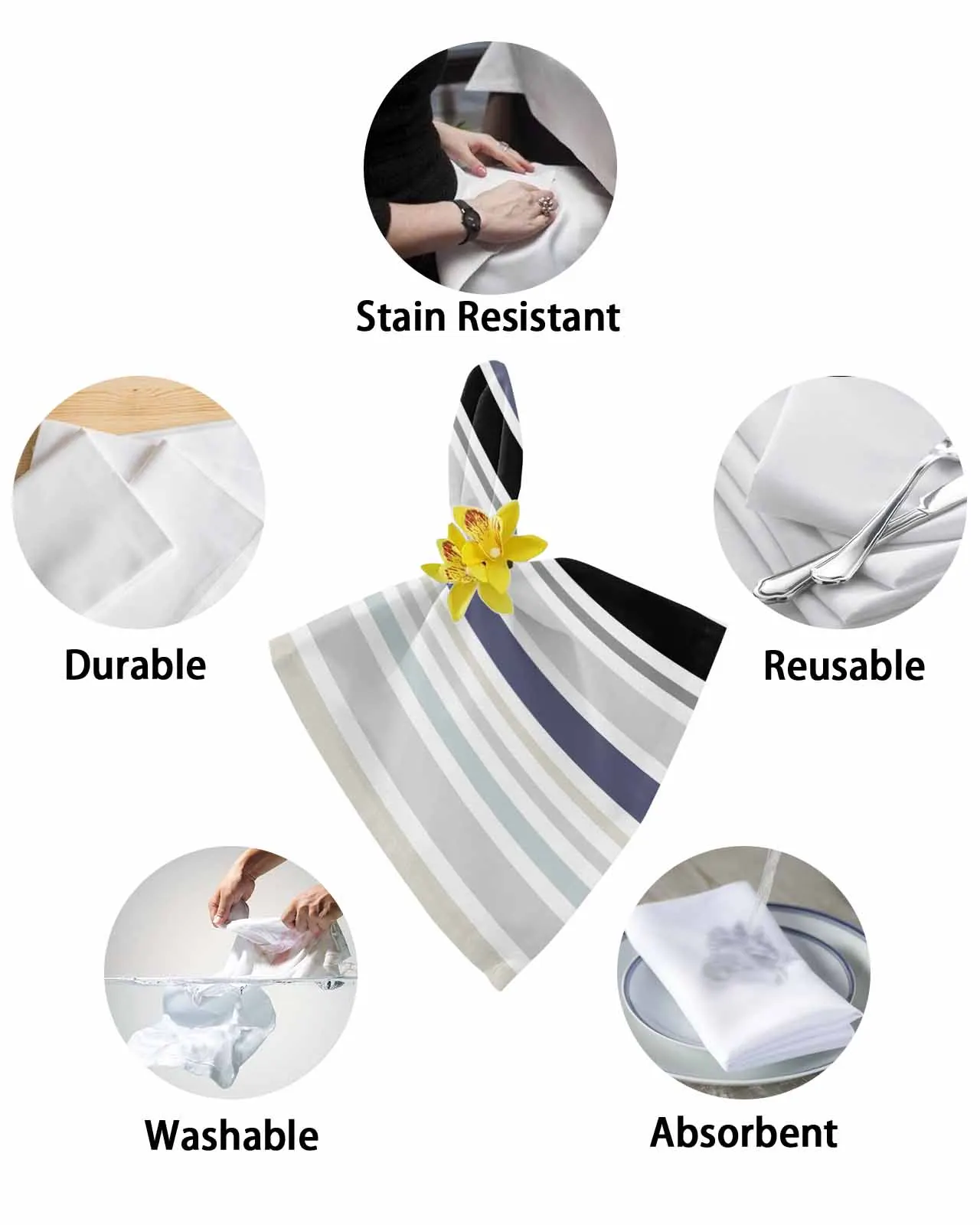 4pc Geometric Fringe Table Napkins Set Dinner Handkerchief Towel Napkins Cloth for Wedding Party Banquet image 6