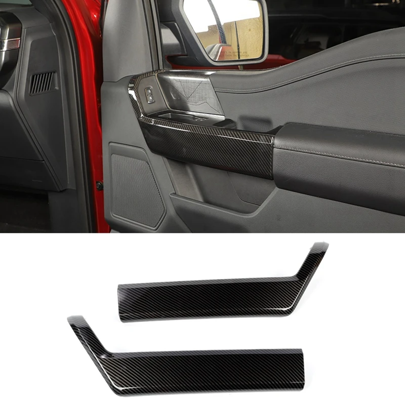 

Front Inner Side Door Handle Cover Trim Frame For Ford F150 2021 2022 2023 Parts (ABS Carbon Fiber)