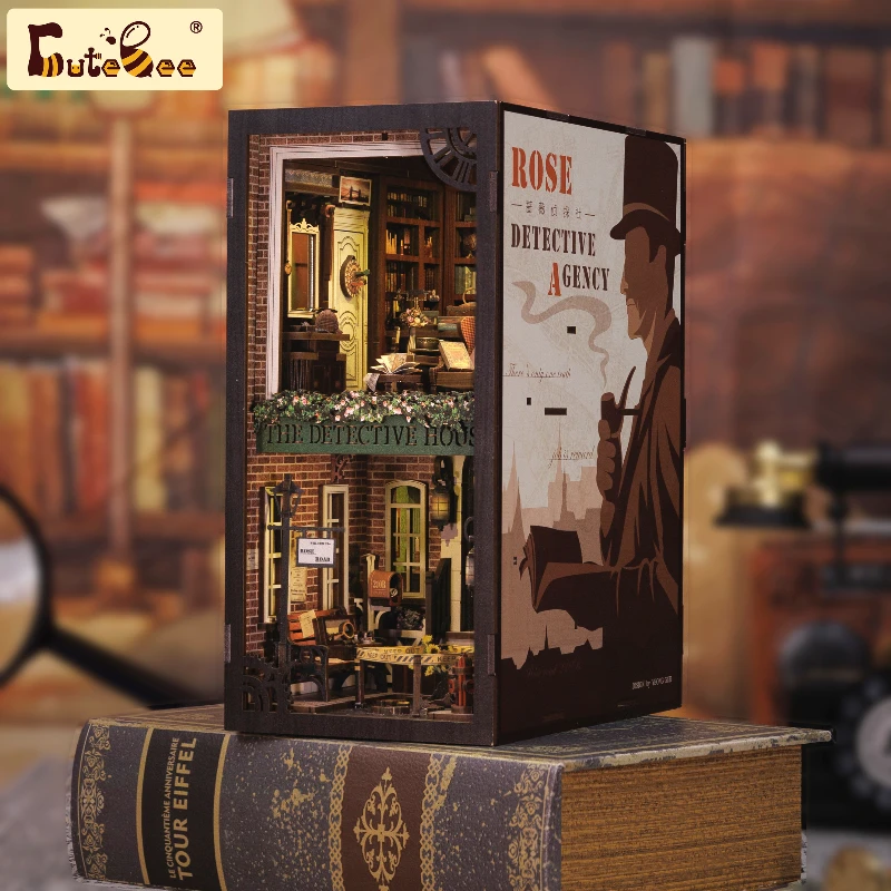 CuteBee - DIY Miniatuur Houten Book Nook Bouwpakket - DC03 - Library of Wisdom
