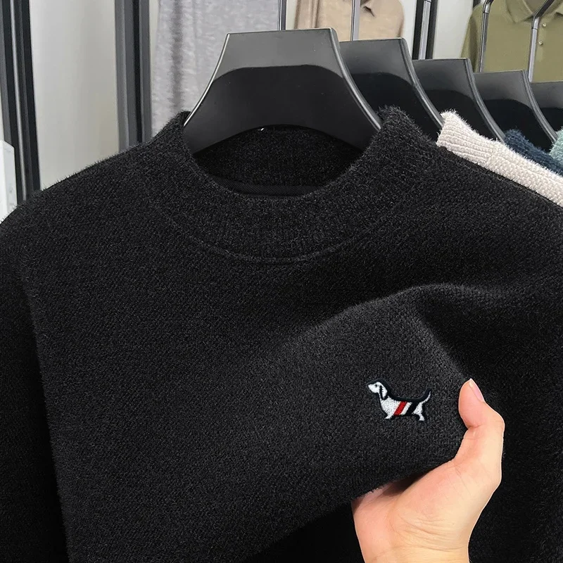 

Лидер продаж, новые зимние мужские бархатные утолщенные толстовки с круглым вырезом, свитер высокого качества с принтом, теплый трикотаж, универсальная мужская одежда для поездок на работу