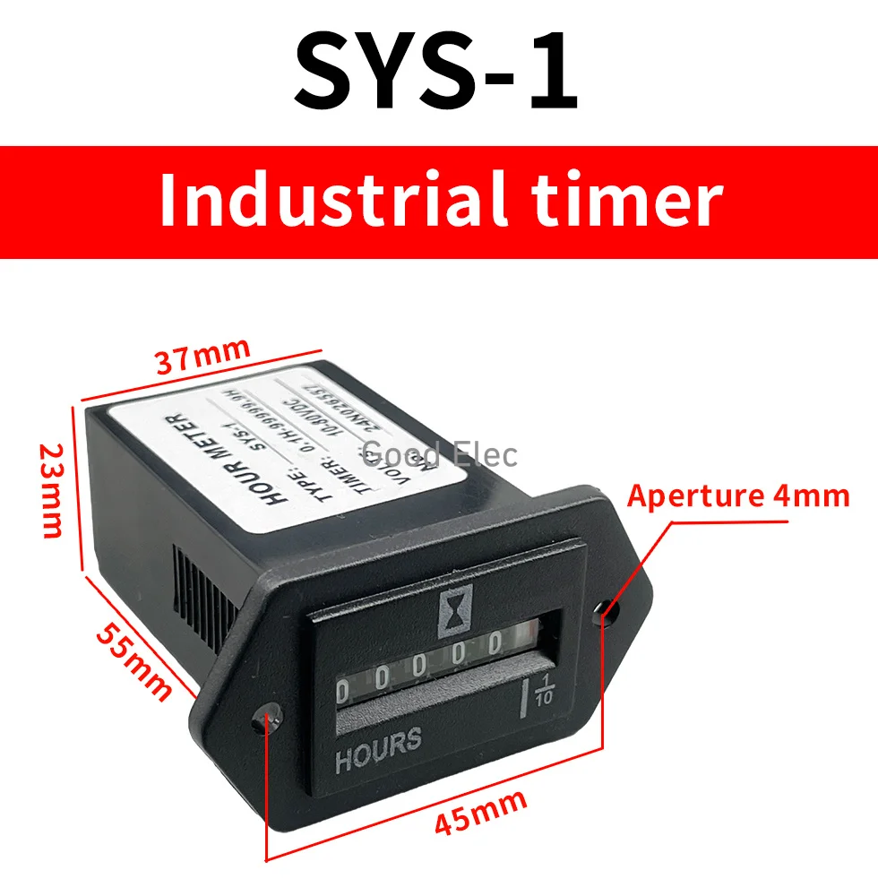 1PCS SYS-1 AC100-250V DC12-36V 6-80 AC-DC universal Electromechanical Hour Meter Counter