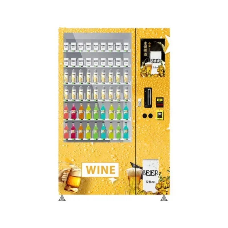 

Hot Sale Snacks And Drinks Vending Machine With Refrigerator Manufacture QR Code Coin Changer M-pesa