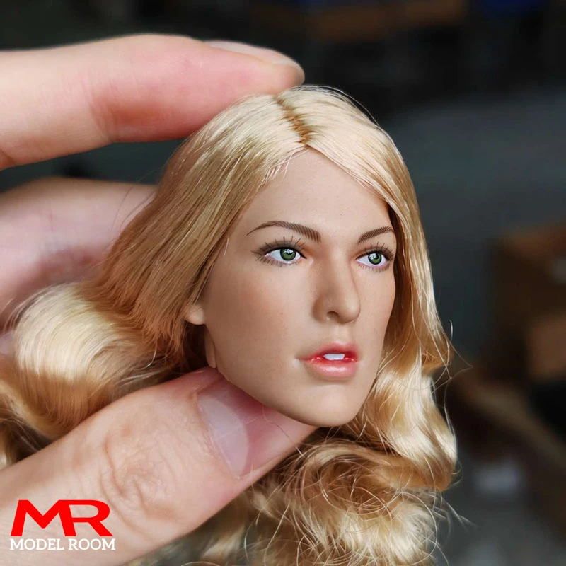 1/6 Alice Milla Jovovich Head Sculpt Golden Long Hair Female Head Carving Model Fit 12'' Soldier Action Figure Body