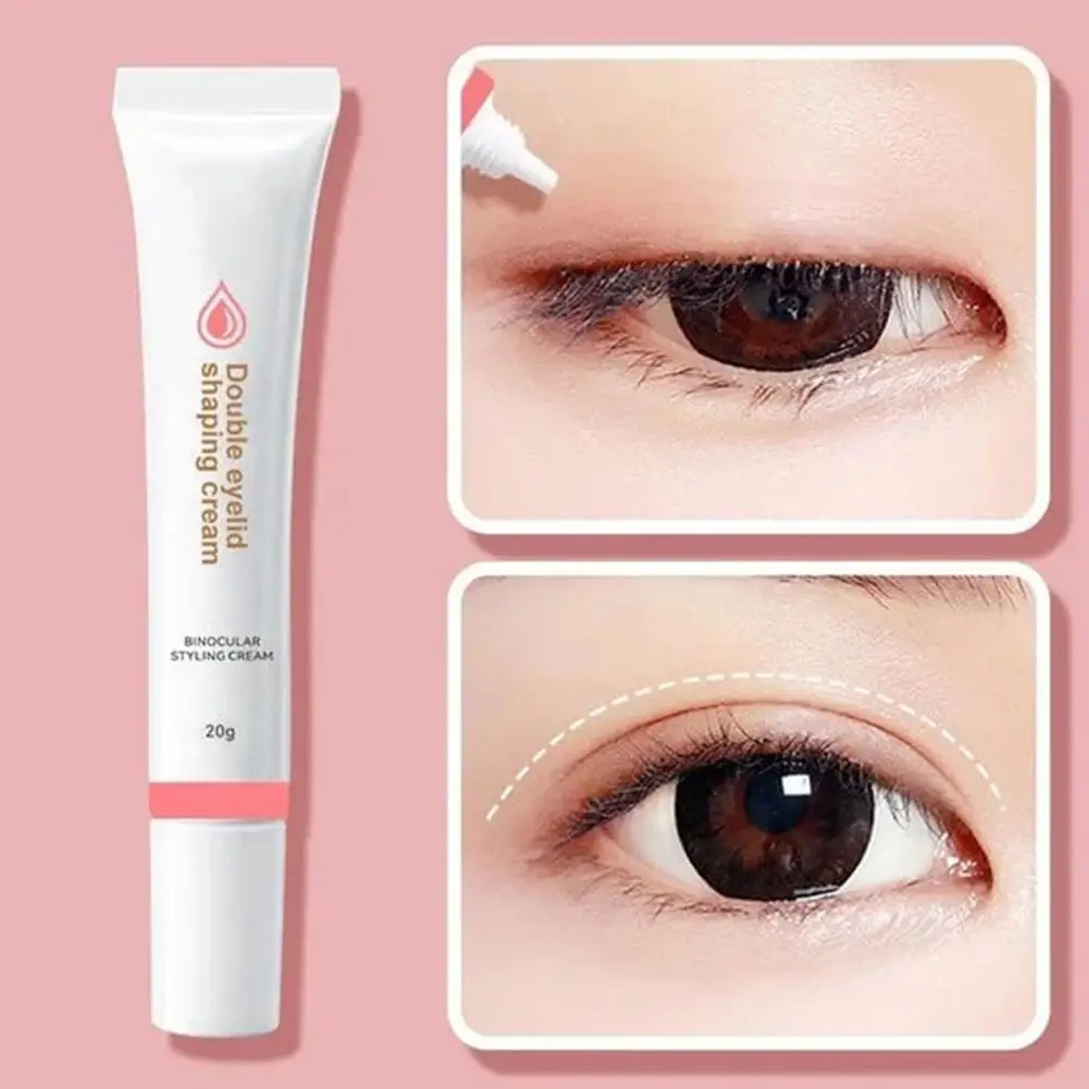 Double Eyelid Shaping Cream, Double Eyelid Styling Cream, Seco Duplo Invisível, Moldagem Adesiva, Cílios Creme 20g, F8N6