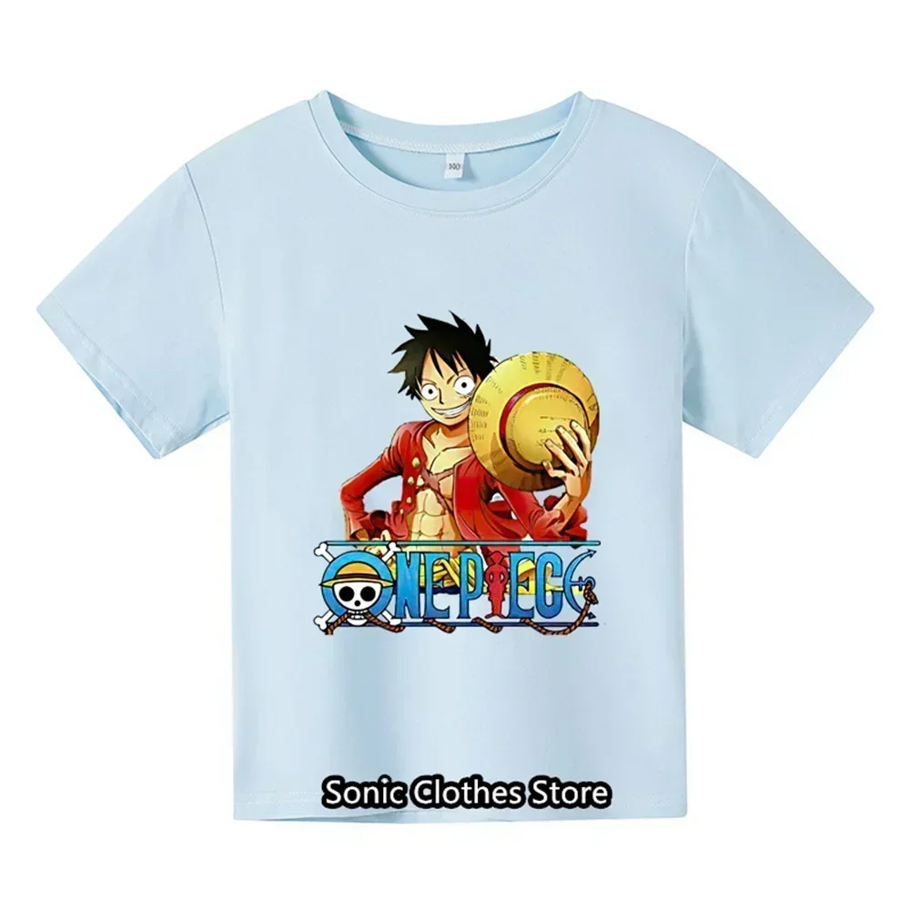 2024 Summer New Cartoon Anime Sonic T-shirt Kids Jersey Tops 3-14 Year Old Boys and Girls Fashion Casual Short Sleeves