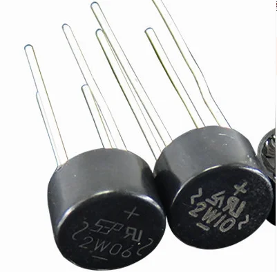 100 قطعة/الوحدة جديد 2W10 1000V 2A 2W06 600V 2W04 400V ديود جسر المعدل استبدال 2W06 2W08