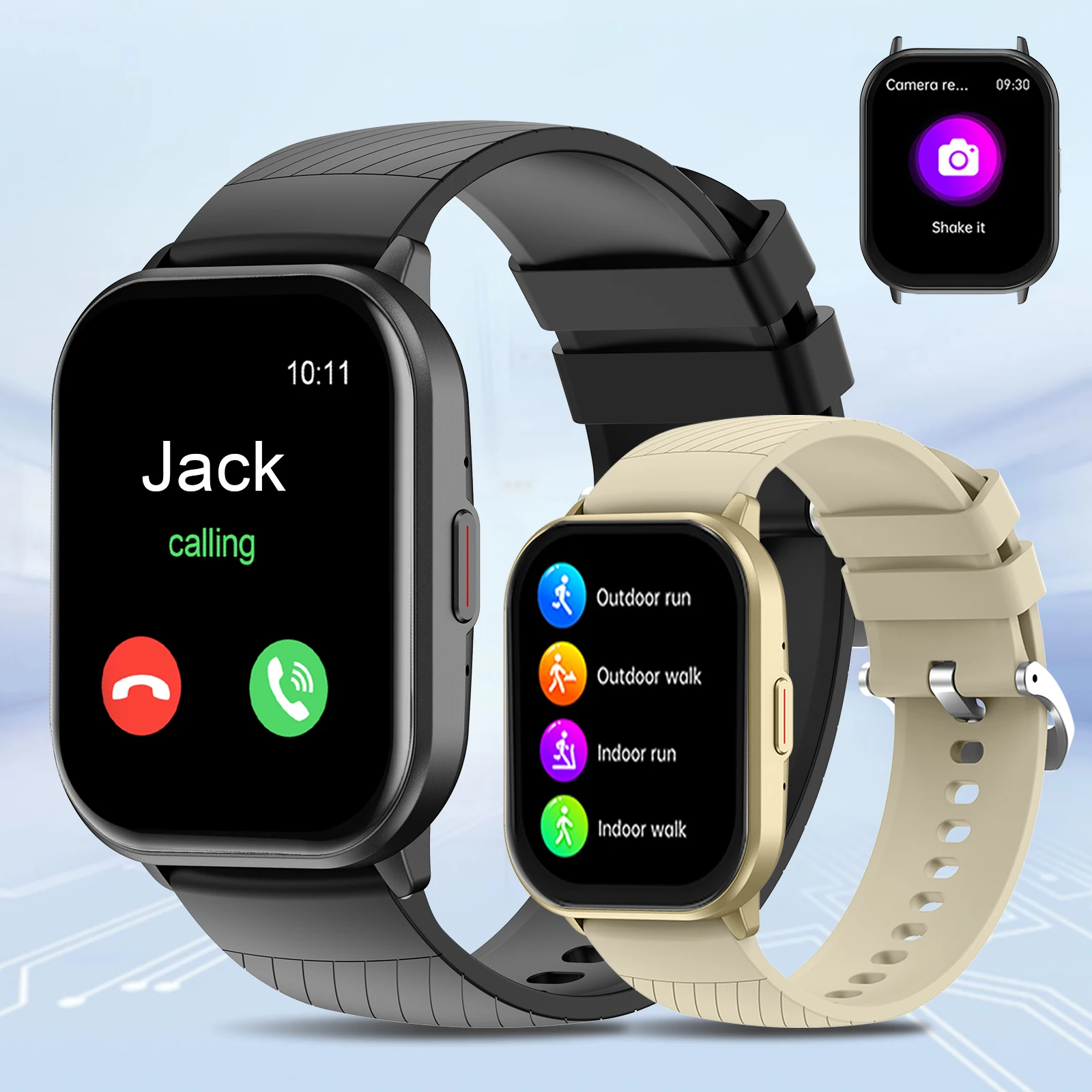 Smart watch, wireless calling/dial, multi-Sport mode, calling reminder and rejection, SMS reminder, for iPhone/Andriod