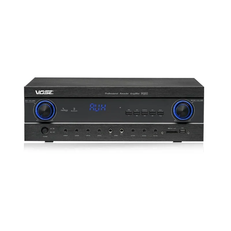 MJ-80 بلوتوث 5.0 420 واط * 2 2.0 قناة ستيريو HIFI AV المرحلة المنزل KARAOKE KTV مضخم الصوت مع USB الألياف ميكروفون محوري