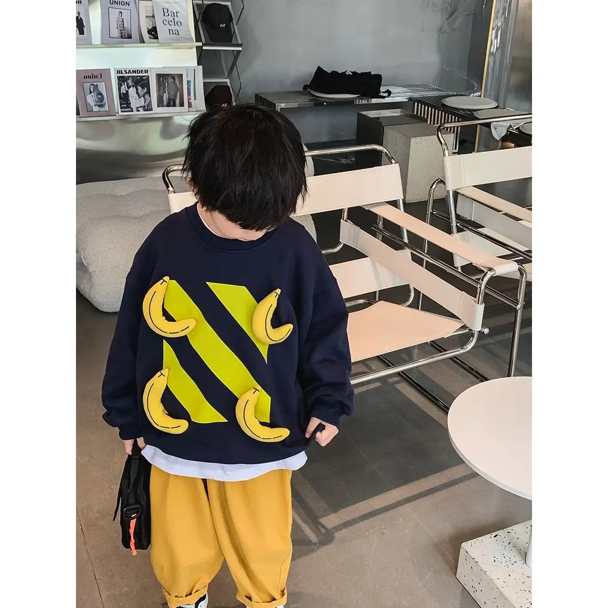 

Boy's Hoody Spring and Autumn 2022 New Casual round Neck Sweater Children Autumn Long Sleeve Sweater