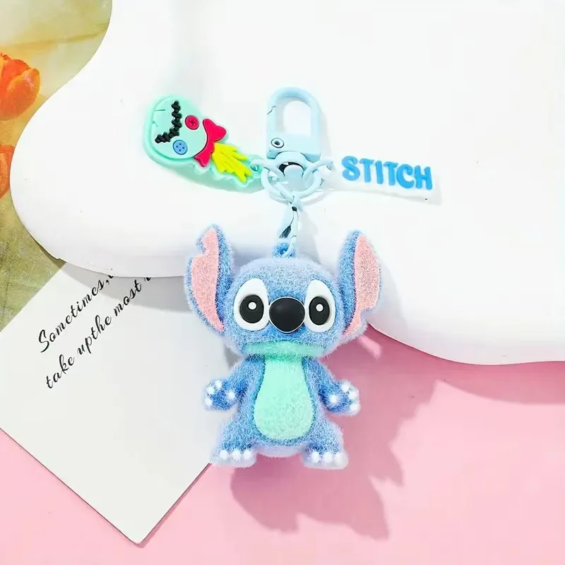 Nieuwe Stitch Toys Keychian Hanger Anime Zoete Roze Engel Sleutelhanger Vrouwen Auto Sleutelhanger Meisje Verjaardagscadeau