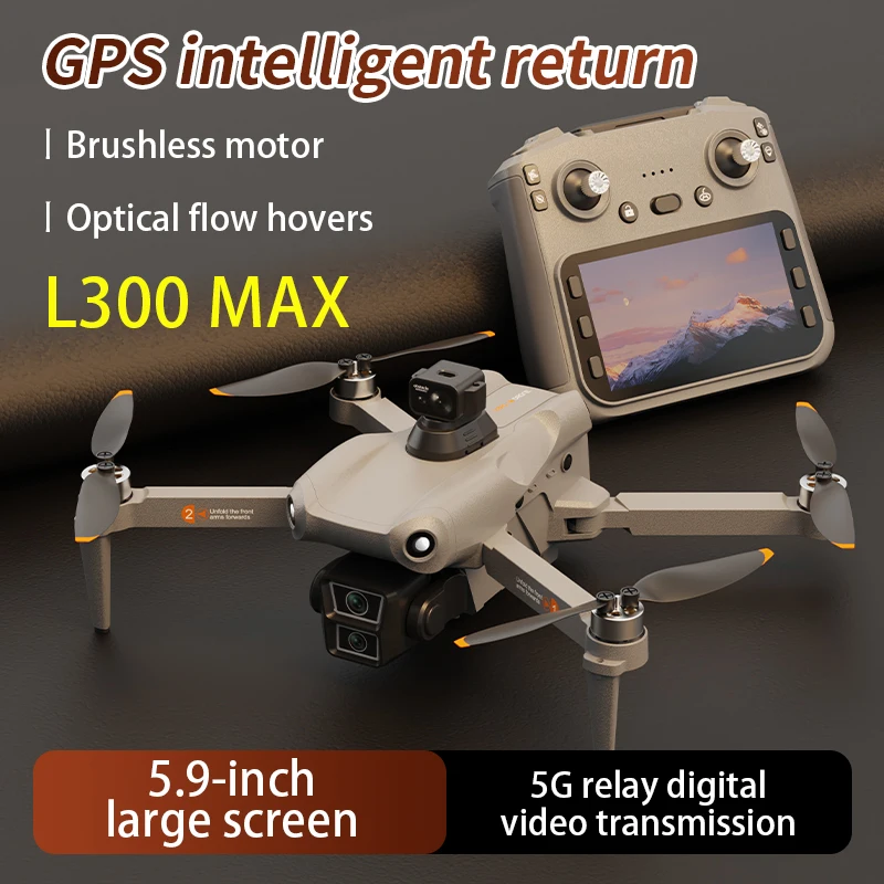 

L300 MAX GPS Дрон для предотвращения препятствий Профессиональная 4K HD 5G WIFI FPV камера с экраном Четырехосевой дрон с дистанционным управлением Детская игрушка