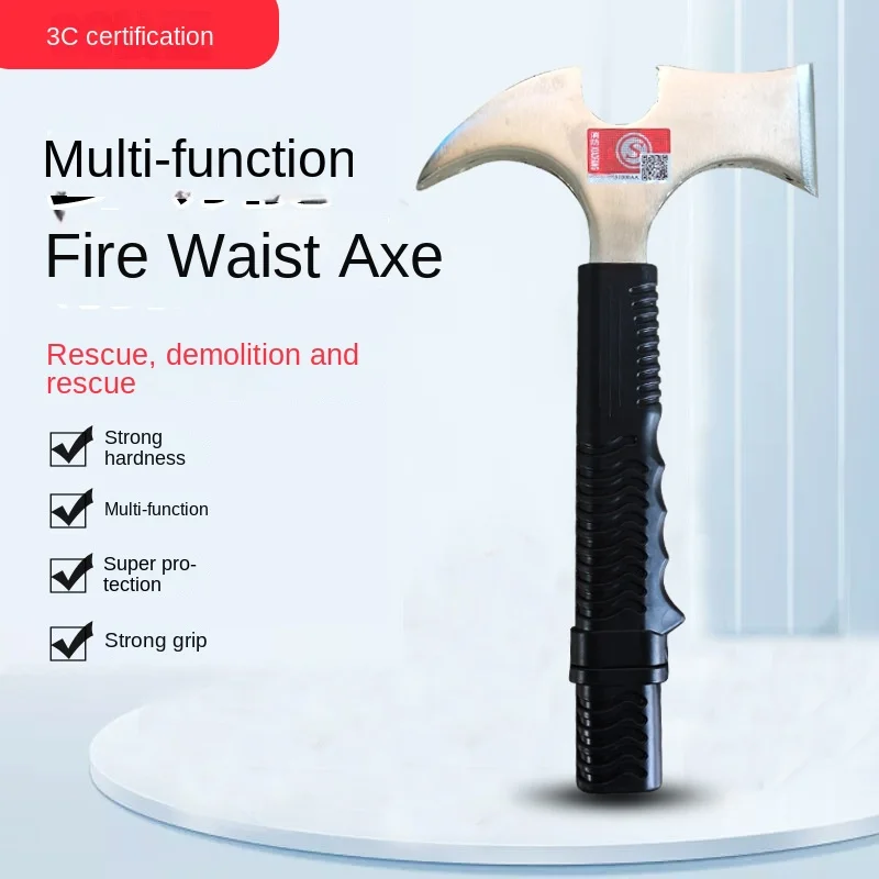 Fire-fighting multifunctional waist axe stainless steel 3C certified waist axe chopping, smashing, sawing and prying multifuncti