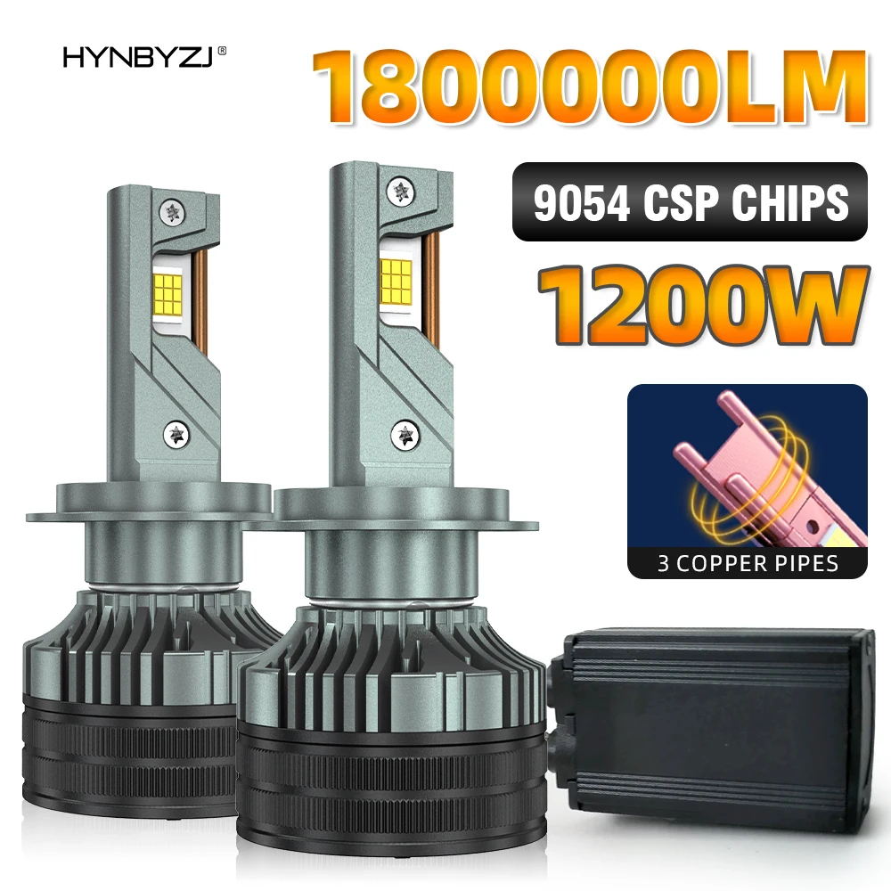

HYNBYZJ H7 1200W H4 H11 LED CANbus H1 H8 9005 9006 HB3 HB4 9012 1800000LM Hir2 Led Headlight Turbo Auto Fog Lamp 6000K