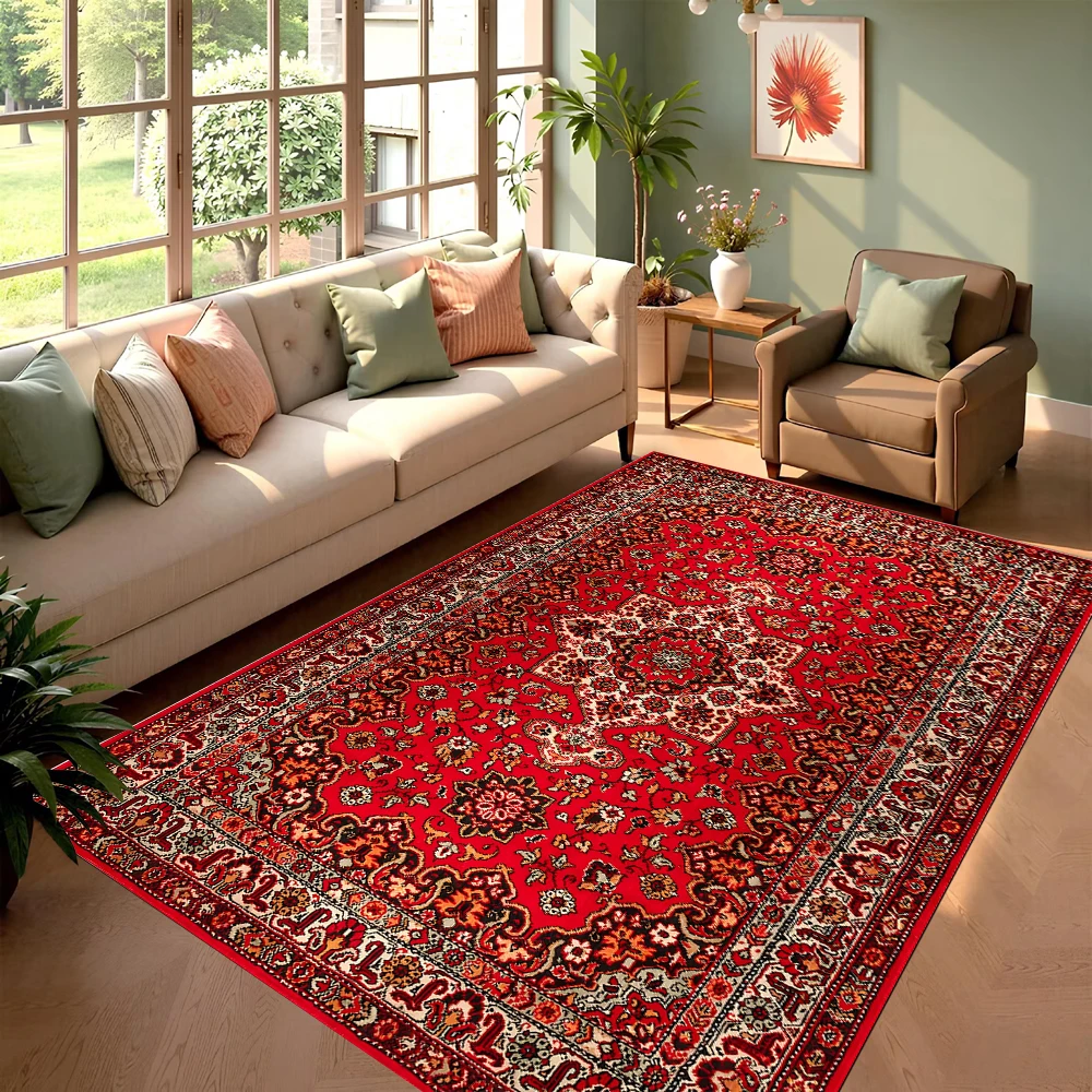 Persian Palace Pattern Area Rug Living Room Carpet Luxury Floral Design Soft Durable Home Decor Retro Luxury Multiple Styles