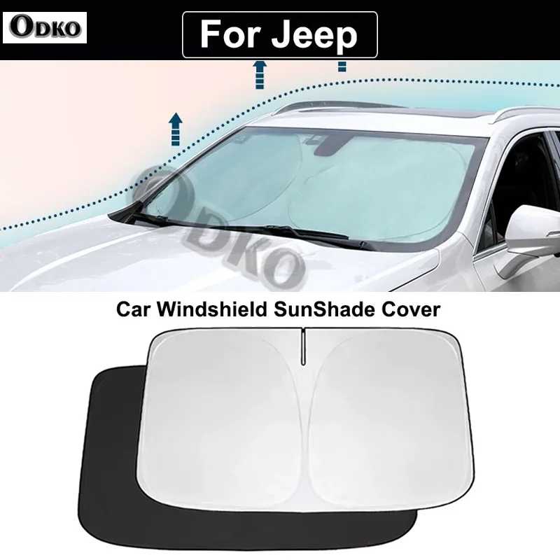

Car Windshield SunShade Cover for Jeep Compass Patriot Cherokee Grand Renegade GladiatorUV Car Accessories
