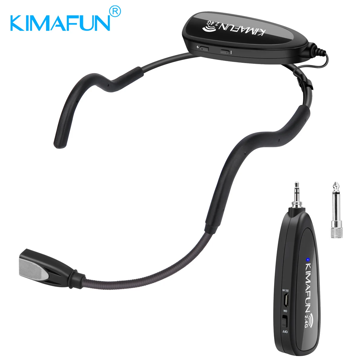 KIMAFUN 2.4G ワイヤレスヘッドセットマイクシステム、ステージ