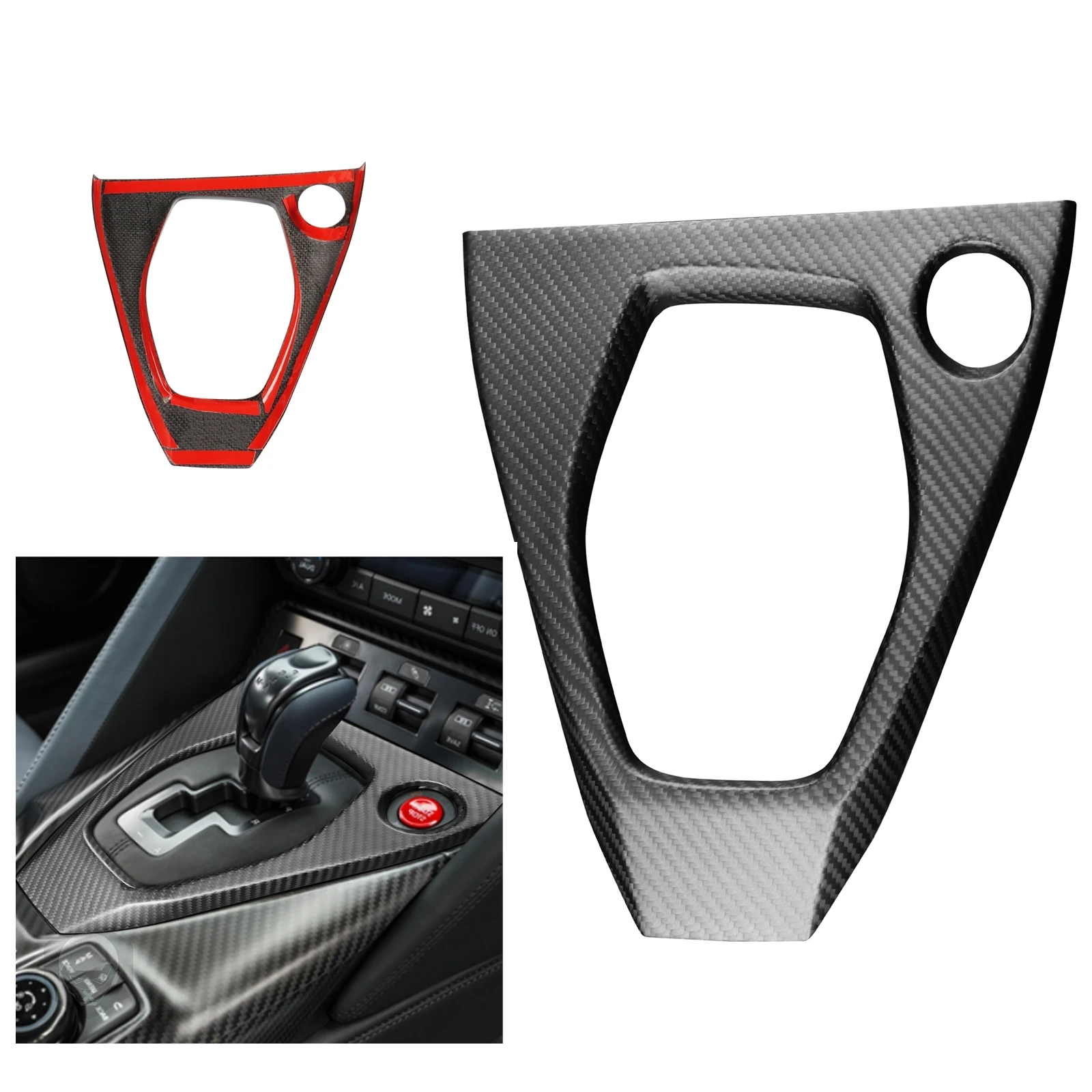 

Interior Matte/Gloss Dry Carbon Fiber Center Console Gear Shift Box Panel Cover Trim Shifter Frame For Nissan R35 GTR 2017-2023