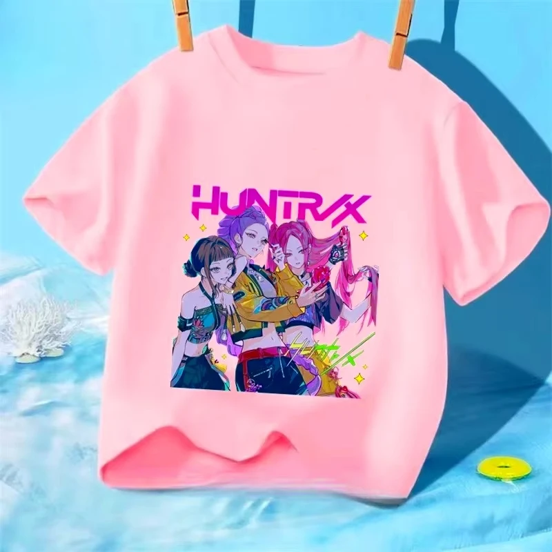 

2025 New Anime Kpop Demon Hunters Kids T-shirts Children's Clothing Summer Casual Boys Girls Short Sleeve Tops Saja Boys Tshirt