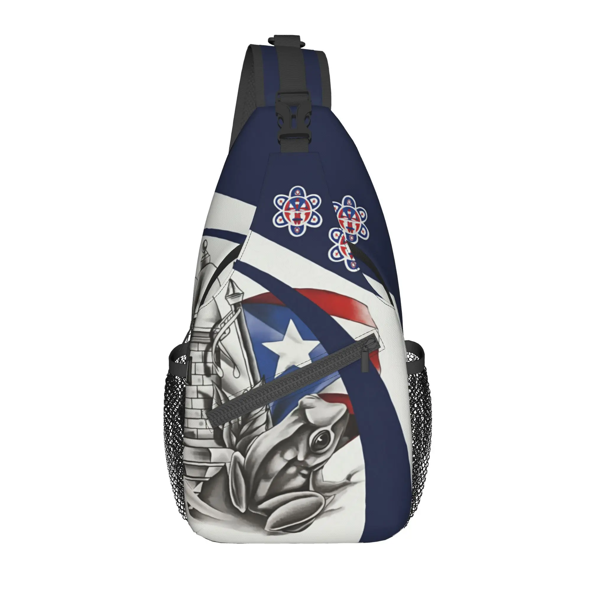 Trendy Unisex Crossbody Bag Featuring Puerto Rican Cultural Designs Adjustable Strap for Travel Cycling Ideal Gift for Holidays