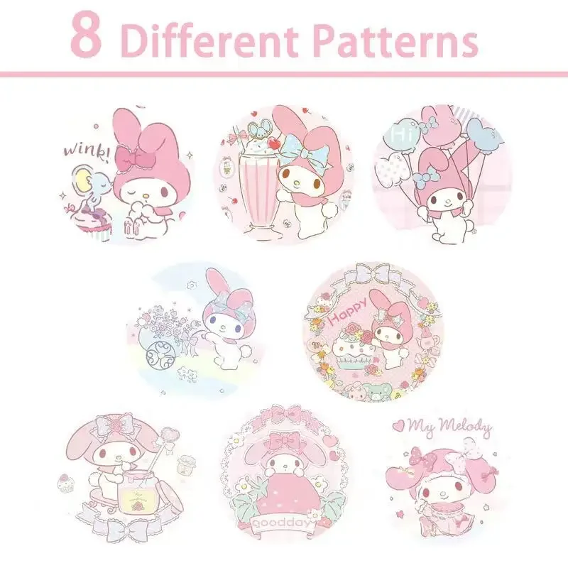 500Pcs Sanrio My Melody Cartoon Animal Kawaii Baby Stickers Kindergarten Inspirational Little Red Flower Reward Roll Stickers