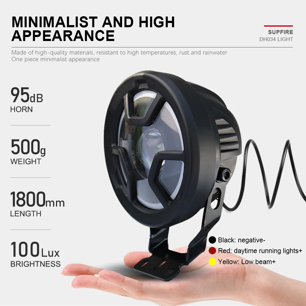 

36 В 48 В передний фонарь для электронного велосипеда DH034 светодиодная фара для электрического скутера 4 Вт SM соединение для MTB дорожная фара аксессуары для велосипеда